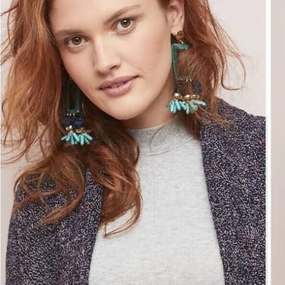 Anthropologie Rosie Neira Marled Collegiate Open Front Cardigan - M - Picture 13 of 15